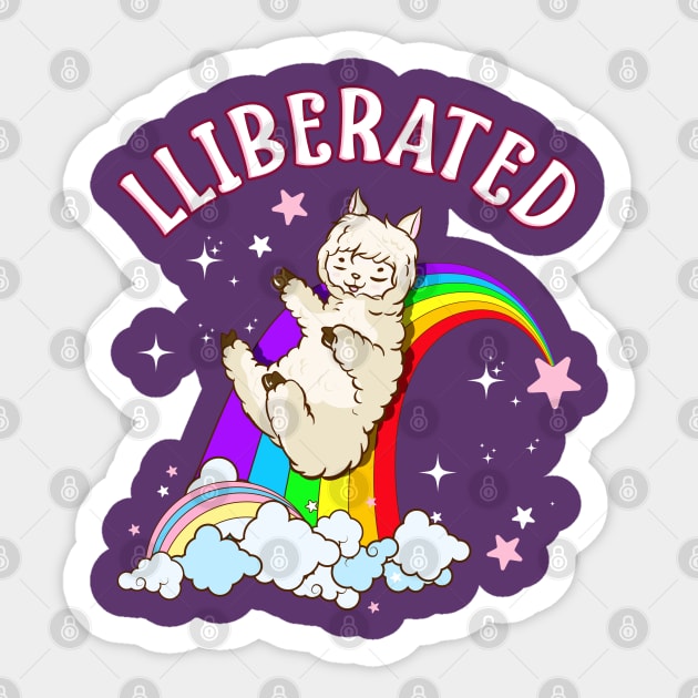Rainbow Llama Gay Pride Funny Gift Sticker by creative